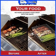 Foldable 304 Stainless Steel BBQ Grill Basket Non Stick Mesh Mat for Meat Vegetables