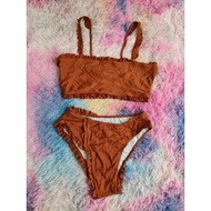 SHEIN Brand 0XL Brick Orange Two-Piece Bikini Bright Colors New Condition Bust 36 To 42 Waist size 3