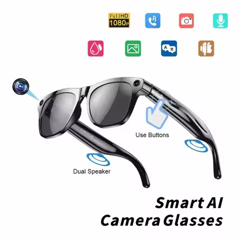 1080P AI Smart Glasses GPT 100mp Multifunctional Camera Chat Bluetooth Call Voice Assistant Music Pl
