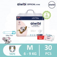 Aiwibi Ultra Slim Tape Diaper 09 - M 30pcs (Medium Pack)