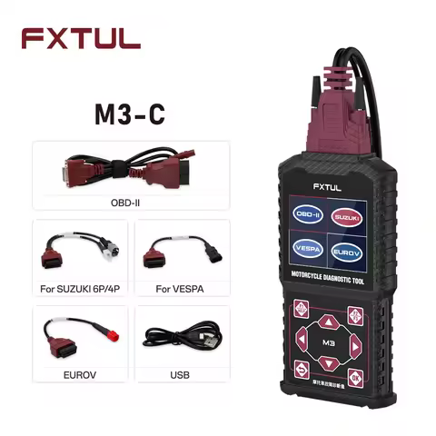 FXTUL M3-C Motorcycle Diagnostic Tool OBD2 Clear Fault Codes Scanner Support Engine ABS Systems For 