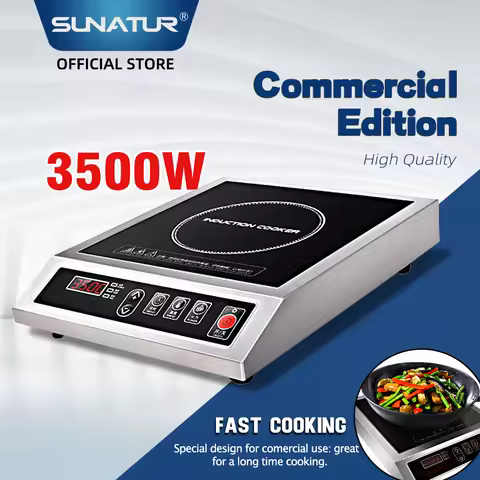 SUNATUR Mini Circular Electric Induction Stove 220V 2-Holes Plaque Cooker Portable Hob for Efficient