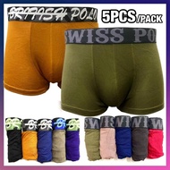 5pcs BRITISH POLO / SWISS POLO TRUNK BOXER Underwear Men Soft Cotton Seluar Dalam Lelaki Men Underwe