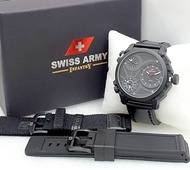 Jam Tangan Pria SWISS ARMY INFANTRY Original Strap Kulit Bonus Kanvas dan Rubber Free Box dan Garans