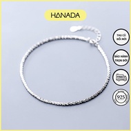 Hanada 925 Sterling Silver Anklet Thick Sparkling Simple Smooth Anklet 0215 N16 Silver Anklet 925 Or