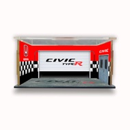 GILAN Box Diecast Akrilik CIVIC TYPE R Racing Garage