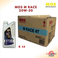 MOS 20W-50 SATU KOTAK 12 BOTTLE 4T WHOLESALE MOS BOTTLE BIRU MINYAK MURAH HARGA BORONG POMEN BENGKEL