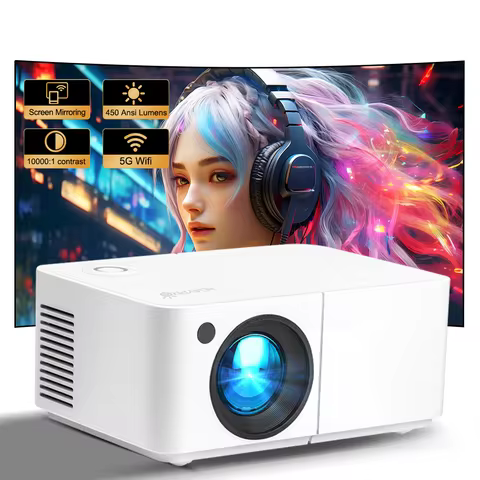 Full HD 4K Beam Projector HD300 Mini Portable 450 ANSI 5G WiFi E-Focus 3D Home Theater Bedroom LED 1