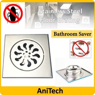 15CM X 15CM STAINLESS STEEL FLOOR TRAP COVER DRAIN FLOOR STRAINER GRATING WITH FILTER WATER ANTI ODO
