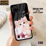 HP Realme C21Y/C25Y Case - New Glossy Case Realme C21Y/C25Yhp [CUTE CAT Motif] - AGM Case softcase g