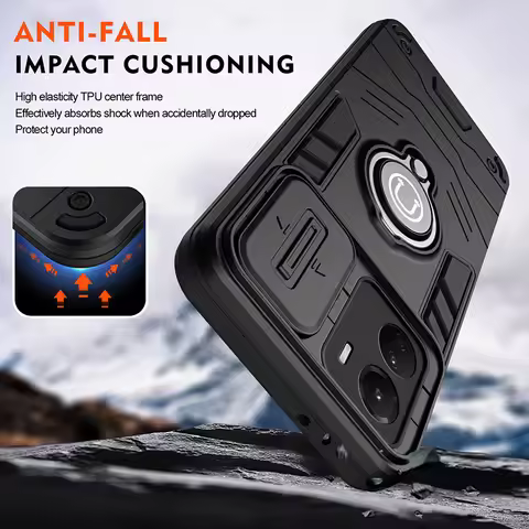 Magnetic Case For VIVO Y16 Y17 Y17S Y19S Y22 Y22S Kickstand Bumper Phone Shell Heavy Duty Armor Hard