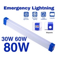 30W 60W 80W LED Light Emergency Night Light USB Rechargeable Emergency Lamp Portable Lampu Bateri Lighting led tube