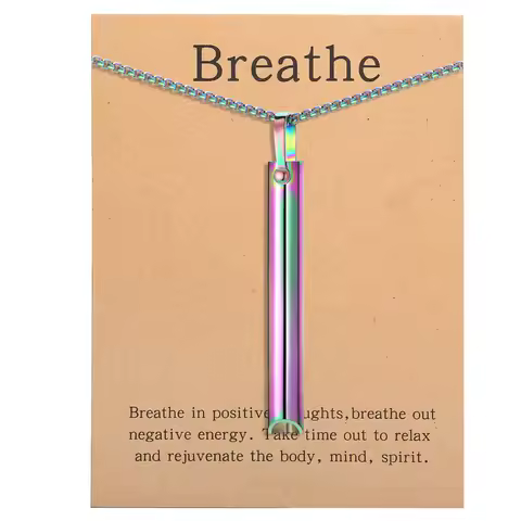 Stainless steel Mindful Breathing Necklace, Anxiety Relief ItemsThe Necklace for Anxiety, Stress, Pa