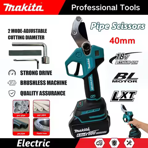 Makita Electric Pipe Scissor 40mm Cordless Plumbing Scissors Brushless PPR PVC Cutting Shears Power
