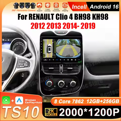 For RENAULT Clio 4 BH98 KH98 2012 - 2019 Android 16 Car Radio Multimedia Player Wireless Carplay Aut