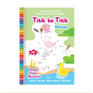 Buku Aktiviti Titik ke Titik Haiwan Dwibahasa Dengan Stiker Untuk Kanak Kanak Belajar (Dot to Dot)