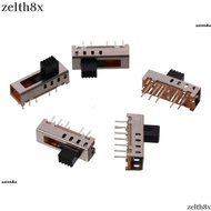 ZELTH 5pcs Toggle Switch, 4 Position SS-24E01 Micro Slide Switch, 5mm Toggle 10P 2P4T Vertical Micro