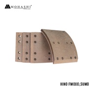 HINO FM BX / SUMO 12 HOLES 155X15.0X185/200 R/8 47443/1540 MOHASHI BRAKE LINING (8PCS)