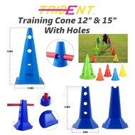 TRIDENT Training Cone With Holes 12” 15” Agility Speed Markers Cone Kon Lubang