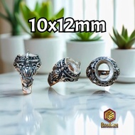 Balinese Carved Alpaca Ring Tie Size 10x12mm