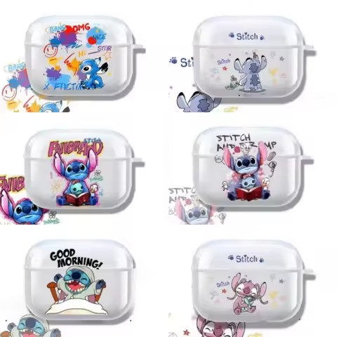Cute Stitch Earphone Case for Airpods Pro 1 2 3 4 Disney Little Monster Bluetooth Earbuds Protective