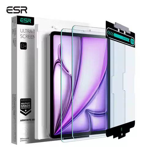 ESR 2 Pack Armorite Screen Protector for iPad Air 13/11 2024 Tempered-Glass Film with Easy Applicati