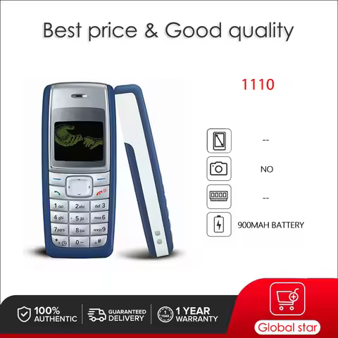 Original Unlocked 1110 Loudspeaker Mobile Phone Russian Arabic Hebrew English Keyboard Made in Finla