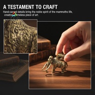 [Z&P-t] Brass Woolly Mammoth Copper Figurine Extinct Animal Collectible Retro Sculpture for Gift or 