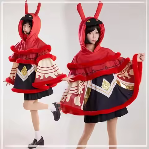 ABC123Abyss Red Cloak Genshin impact Role Cosplay Costume Ice system Abyss Mage New Skin Suit Coatb;