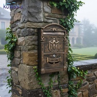 [vsrhkq] Lockable Wall Mailbox Weather Resistant Vintage Wall Mailbox Protected Gold