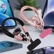[Jielus] Hello Kitty Phone Lanyard-Dual Hook Cute Lanyard Gift-Pink Rotating Phone Charm Birthday Pr
