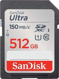 SanDisk 256/512GB Ultra SDXC UHS-I C10 Memory Card 150mb/s 記憶卡 (SDSDUNC)