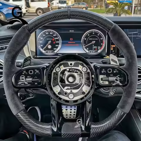 Carbon Fiber Steering Wheel For C217 W211 W212 W221 W222 S63 C63 C43 SLC AMG W204 W205 CLA GLA Class