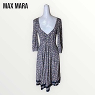 Max Mara เดรสคอวีลายดอกผ้าเรยอนแบรนด์หรู