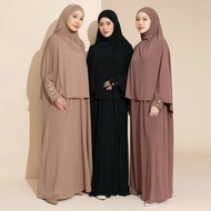Lozy Hijab - Hafisa Abaya Set (Umrah Abaya Jersey Dress with Hijab Set)