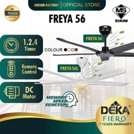 DEKA FIERO Fan FIERO FREYA 56 Inch 5 Blades 24 Speed DC Motor With Remote Control Ceiling Fan Kipas 