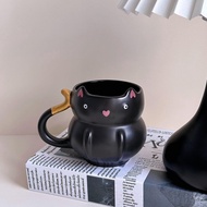 Goofy Doodly Eyes Cat Ceramic Mug