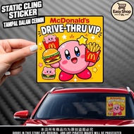 DRIVE THRU VIP Windshield Static Cling Sticker Tampal Dalam Cermin Car Sticker Interior Design