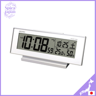 Seiko Clock Alarm Clock Always On Radio Wave Digital Calendar Temperature Humidity Display White SQ762W SEIKO  A light that can be seen even at night. It is easy to see it with a big liquid crystal more.【Direct from Japan】