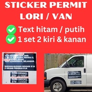 STICKER LORI / VAN / PERMIT LORI