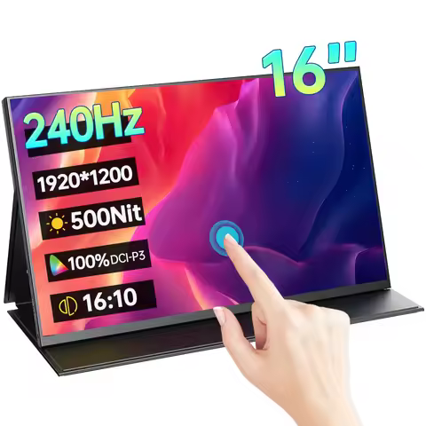 16 Inch 1.5K 240Hz Touchscreen Portable Monitor 100%DCI-P3 16:10 HDR 1MS FreeSync IPS Screen Game Di
