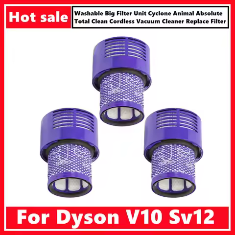 Washable Big Filter Unit For Dyson V10 Sv12 Cyclone Animal Absolute Total Clean Cordless Vacuum Clea