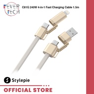 STYLEPIE C81G 240W 4in1 Fast Charging Cable 1.5m | PD3.1 QC4.0 | USB-C Llghtning Durable Nylon