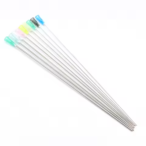 10pcs 200mm Dispensing Needle Syringe Needle 8 Inch Stainless Steel Glue Needle for Filling Liquid, 
