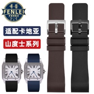 Suitable for Cartier Silicone Watch Strap Santos Santos100 Santos Waterproof Rubber Bracelet 20 23mm