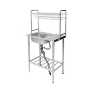 HomePro ซิงค์ขาตั้ง 1 หลุม 1 ที่พัก  DH7545GB สีเงิน แบรนด์ DYNA HOME