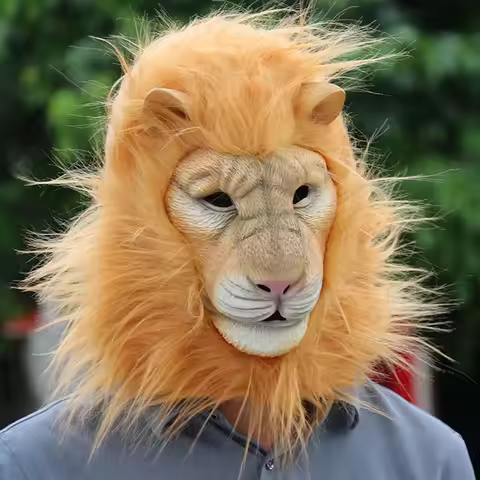 Cosplay Party Mask Halloween Lion Head Mask Funny Lion Costume for Night Club Stage prop Performance