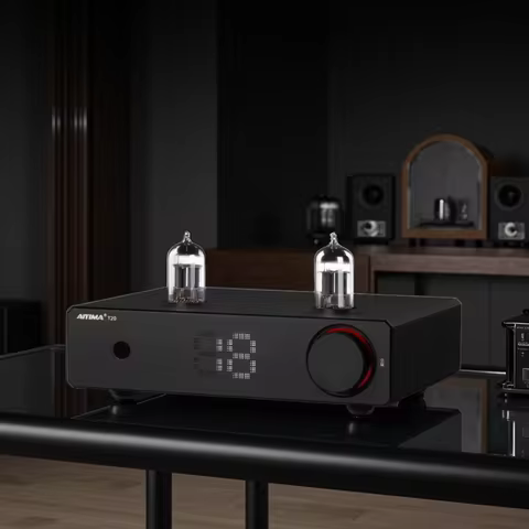 AIYIMA Audio T20 Tube Preamplifier Full Balanced XLR/RCA Output Stereo Preamp with DAC AMP 12V Trigg