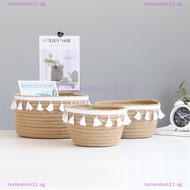 Homestore Storage Baskets Jute sel Foldable Round Easy To Carry Home Sundries Baby Toys Candy Desktop Small Organizer Box SG