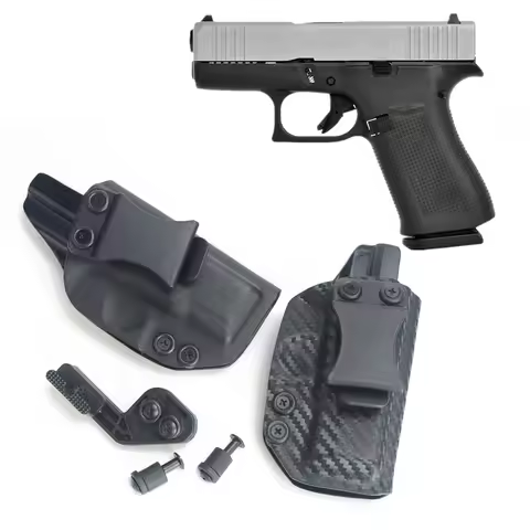 Carbon Fiber Kydex IWB Holster For Glock G43 G43X G48 Charger Port 9mm Magazines Mag Holder Clip Fla
